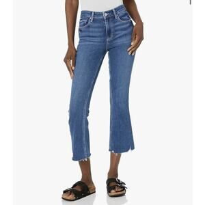 Paige Denim Colette Crop Flare Jeans Sz 25 Blue Wonderwall Raw Hem Stretch
